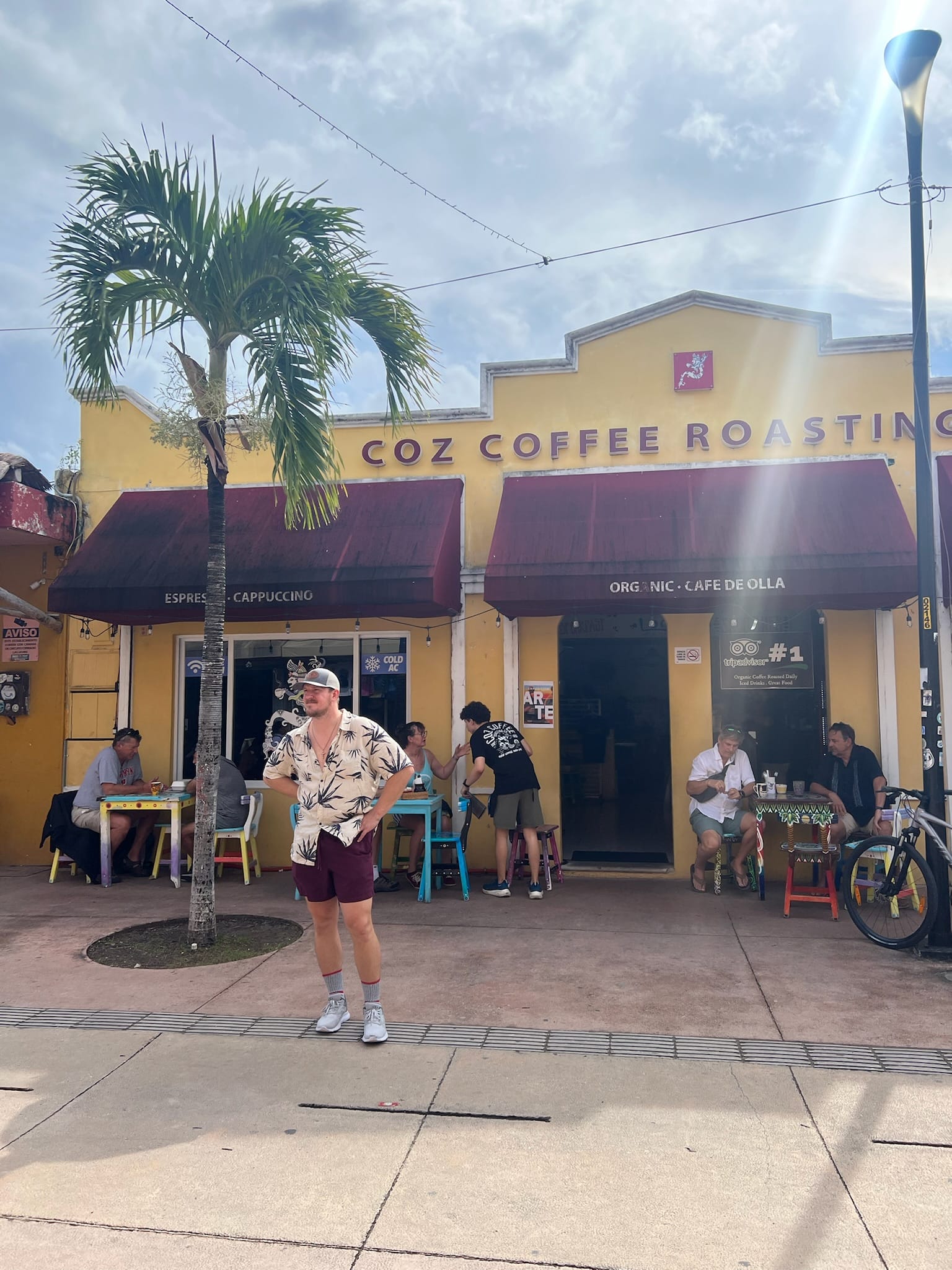 A street near the plaza in downtown Cozumel